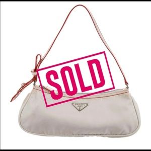 Vintage Off-white & orange nylon Prada bag
